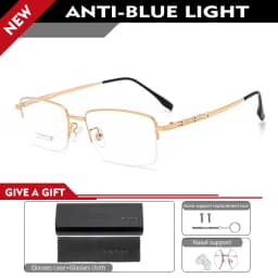 VKYEE Pure Titanium Business Men's Half-rim Glasses Fashion Simple Design Anti-blue Light Glasses Can Be Customized Prescription