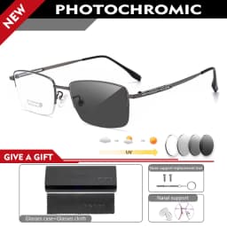 VKYEE Pure Titanium Business Men's Half-rim Glasses Fashion Simple Design Anti-blue Light Glasses Can Be Customized Prescription