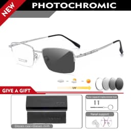 VKYEE Pure Titanium Business Men's Half-rim Glasses Fashion Simple Design Anti-blue Light Glasses Can Be Customized Prescription