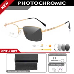 VKYEE Pure Titanium Business Men's Half-rim Glasses Fashion Simple Design Anti-blue Light Glasses Can Be Customized Prescription