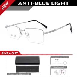 VKYEE Pure Titanium Business Men's Half-rim Glasses Fashion Simple Design Anti-blue Light Glasses Can Be Customized Prescription