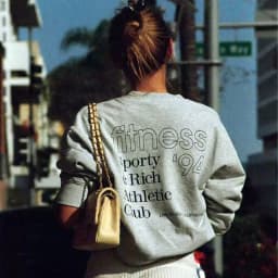 90's Vintage Athletic Club Printing Gray Thick Fleece Sweatshirts Autumn Long Sleeve Women Crewneck Pullover Ins Fashion Jumpers