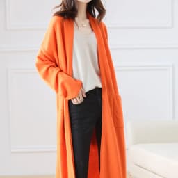 Hot Sale Autumn Winter New 100% Wool Cardigan Sweater Women's V-Neck Solid Fashion Long Female Loose Soft Knit Large Size Coat