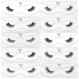 3D Half Lashes Wholesale Natural Half False Eyelashes 3D Mink Lashes Wispy Natural Crisscross Fake Eyelashes Extension Makeup
