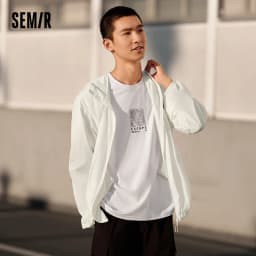 Semir Jacket Men 2024 Summer New Coat Simple Solid Color Hooded Couple Wear Rotator Sleeve Light Sun Protective Clothing