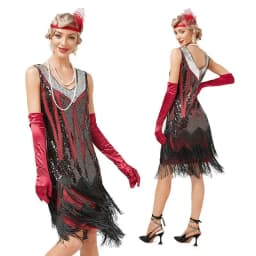Women's Long Skirt Summer 1920s Gatsby Vintage Great Gatsby Party Flapper Dress Sleeveless Sequin Tassel Fringe Cocktail Dress