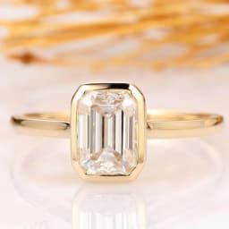 Luxury 1-3ct Emerald Cut Moissanite Ring 925 Sterling Silver Engagement Solitaire Rings for Girl Gold Plated Anniversary Gifts