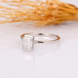 Luxury 1-3ct Emerald Cut Moissanite Ring 925 Sterling Silver Engagement Solitaire Rings for Girl Gold Plated Anniversary Gifts