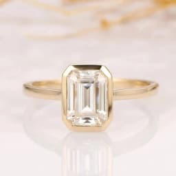 Luxury 1-3ct Emerald Cut Moissanite Ring 925 Sterling Silver Engagement Solitaire Rings for Girl Gold Plated Anniversary Gifts