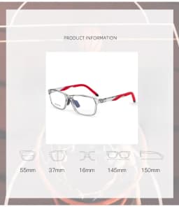 2024 New Sports Glasses Frame Ultra-light TR90 Men's Basketball Glasses Frame Square Optical Prescription Glasses for Men Y1226D