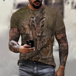 Camouflage Boar Hunting Animal T Shirts Mens Womens 3D Printed Short Sleeves Tops Street Casual Harajuku Oversized Men Clothing