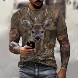 Camouflage Boar Hunting Animal T Shirts Mens Womens 3D Printed Short Sleeves Tops Street Casual Harajuku Oversized Men Clothing