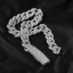 THE BLING KING 20mm Miami Cuban Chain Long Clasp Full Paved Out Cubic Zirconia Luxury Hiphop Rock Street Fashion Jewelry