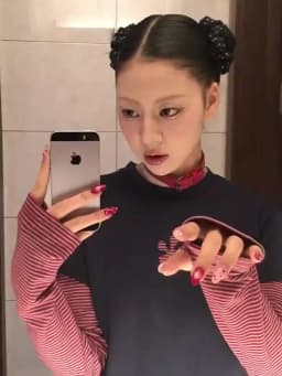 Tonngirls Harajuku Patchwork T-shirt Women Long Sleeve Striped Fake Two Pieces Tops Streetwear Y2k Vintage Tops Japanese 2000s