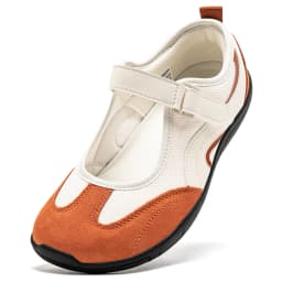 HOBIBEAR Women Wide Width Ballet Flats Zero Drop Mary Jane Shoes Adjustable Hook-Loop Minimalist Lightweight Barefoot Flats