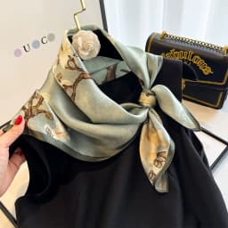 100% Natural Silk Scarf Women Foulard Female Shawl Wrap Elegant High Quality Square Neckerchief for Lady Hijab Bandana Scarves
