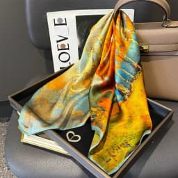 100% Natural Silk Scarf Women Foulard Female Shawl Wrap Elegant High Quality Square Neckerchief for Lady Hijab Bandana Scarves