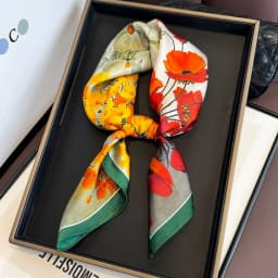 100% Natural Silk Scarf Women Foulard Female Shawl Wrap Elegant High Quality Square Neckerchief for Lady Hijab Bandana Scarves