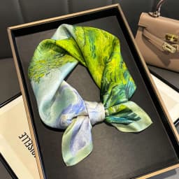 100% Natural Silk Scarf Women Foulard Female Shawl Wrap Elegant High Quality Square Neckerchief for Lady Hijab Bandana Scarves