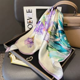 100% Natural Silk Scarf Women Foulard Female Shawl Wrap Elegant High Quality Square Neckerchief for Lady Hijab Bandana Scarves