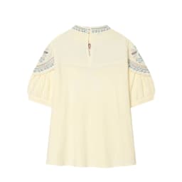 Bohe Vintage Embroidery Pleated Loose Tops Blouse Women Casual O-neck Puff Sleeve Tops T-shirts 2026 New Summer Holiday Tops
