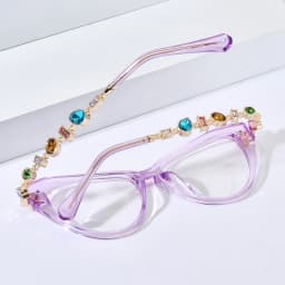 FONEX HEPIDEM Acetate Metal Diamonds Eyeglasses Frame Women 2026New Cat Eye Brand Design Glasses Fashion Eyewear Spectacles 9400