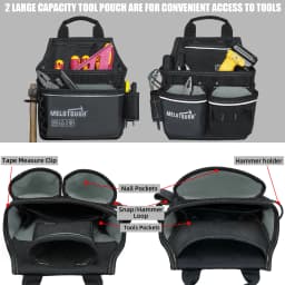 Carpenters Tool Belt with Suspenders Professional Tool Belt Combo Organizer With Tool Pouch Suspenders with 32 Pockets and Loops