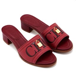 CH Fashion Monogram Print Elegant Design Women's Low Heeled Slippers Solid Color High Quality Metal Lock Simple Single Shoes
