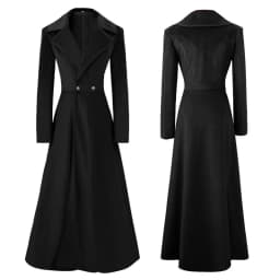 2026 Spring New Arrivals: Women's Red Long-Sleeve Trench Coat, Blue V-Neck Long Jacket, Black Vintage Overcoat.