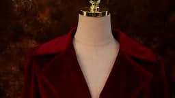 2026 Spring New Arrivals: Women's Red Long-Sleeve Trench Coat, Blue V-Neck Long Jacket, Black Vintage Overcoat.