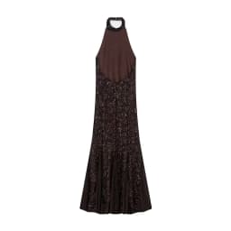 Nlzgmsj 2026 Spring Sexy sequin decoration Long Dresses for Women Backless Hanging neck collar Dress Elegant Evening Party Dress