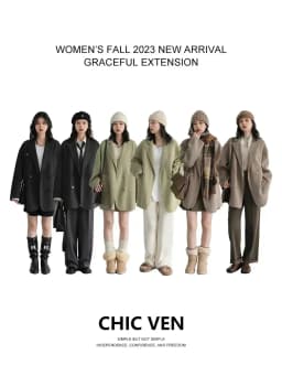 CHIC VEN Women Woolen Coats Loose Casual Oversize Double Breasted Double-sided Jacket Office Ladies Outerwear Autumn Winter 2026