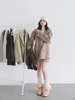 CHIC VEN Women Woolen Coats Loose Casual Oversize Double Breasted Double-sided Jacket Office Ladies Outerwear Autumn Winter 2026