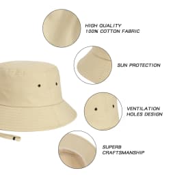 BOTVELA Bucket Hats for Unisex Summer Fishing Hat Breathable Foldable Wide Brim Sun UV Protection Hat