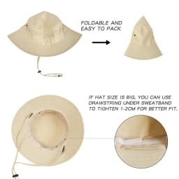 BOTVELA Bucket Hats for Unisex Summer Fishing Hat Breathable Foldable Wide Brim Sun UV Protection Hat