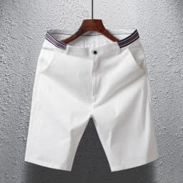 Mens Summer Casual Shorts Solid Color Business Casual Elastic Five Quarter Pants Cotton Breathable Workwear Shorts Men Clothing