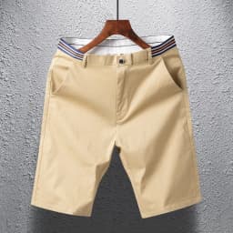 Mens Summer Casual Shorts Solid Color Business Casual Elastic Five Quarter Pants Cotton Breathable Workwear Shorts Men Clothing