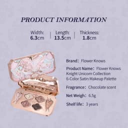 Flower Knows Knight Unicorn Collection 6-Color Satin Makeup Palette