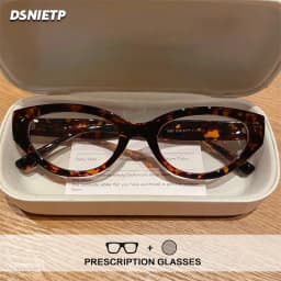 ISLINO Retro TR90 Anti Blue Light Reading Glasses Women Photochromic Prescription Glasses Myopia Customize Small Eyewear