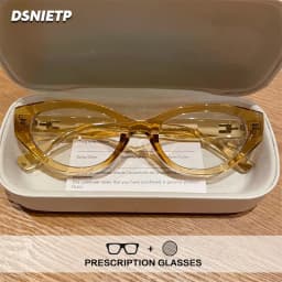 ISLINO Retro TR90 Anti Blue Light Reading Glasses Women Photochromic Prescription Glasses Myopia Customize Small Eyewear