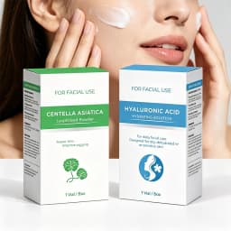 GPLab DIY Facial Repair Care Kit: Centella Asiatica Powder + Hyaluronic Acid Moisturizing Serum 1 Vial Box/Bag