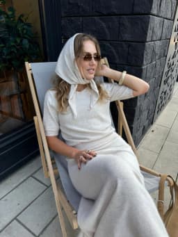 Hirsionsan Soft Loose Sets Women Three Pieces Short Sleeve Tops & Skirt Elegant Female Outfits Soft Tracksuit with Scaf 2026 New