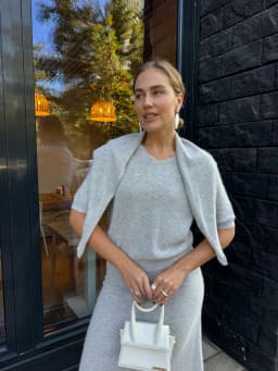 Hirsionsan Soft Loose Sets Women Three Pieces Short Sleeve Tops & Skirt Elegant Female Outfits Soft Tracksuit with Scaf 2026 New