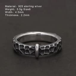 925 Sterling Silver Outlander Rings for Men Women Claire's Ring Retro Hammer Pattern Wedding Band Movie TV Show Jewelry Gift
