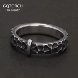 925 Sterling Silver Outlander Rings for Men Women Claire's Ring Retro Hammer Pattern Wedding Band Movie TV Show Jewelry Gift