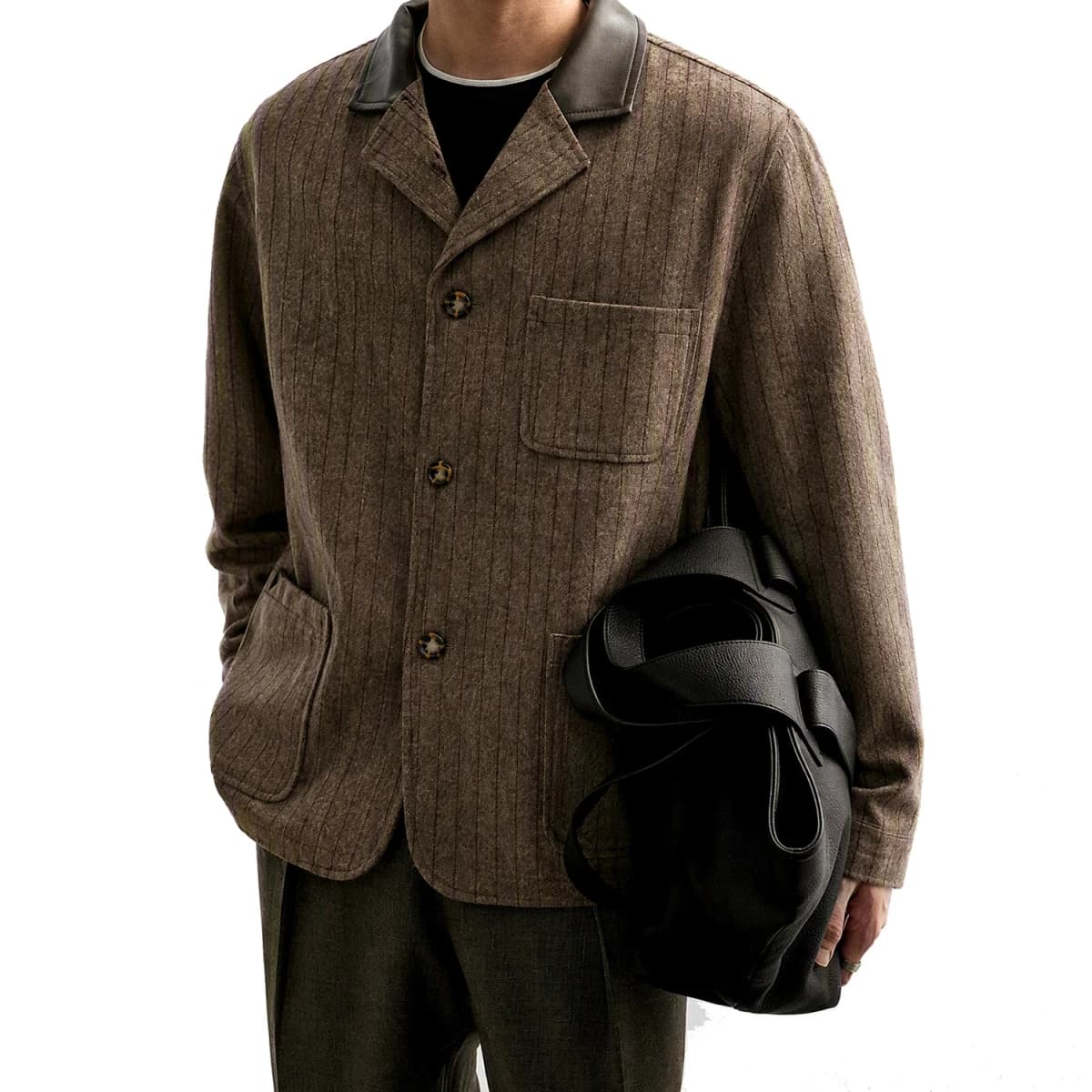 Men Retro Old Money Fashion Stripe Loose Casual Suit Blazer Jacket Man Spring Autumn Commute Business Suit Coat Outerwear