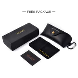 AOWEAR Luxury Square Sunglasses Men Polarized Retro Mirror Sun Glasses for Man Women Vintage Shades Eyewear with Case