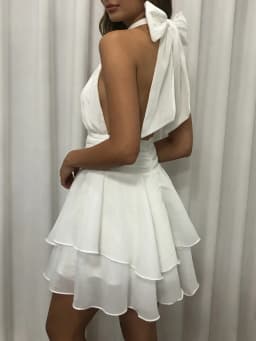 TWOTWINSTYLE Solid Slimming Spliced Folds Basics Dresses for Women High Neck Sleeveless Backless Patchwork Ruffles Dress Female