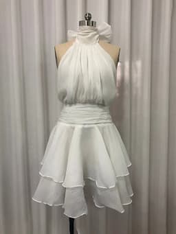 TWOTWINSTYLE Solid Slimming Spliced Folds Basics Dresses for Women High Neck Sleeveless Backless Patchwork Ruffles Dress Female