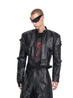Mauroicardi Spring Autumn Cool Handsome Short Deconstruction Pu Leather Jacket Men Luxury Designer Punk Style Clothes Streetwear